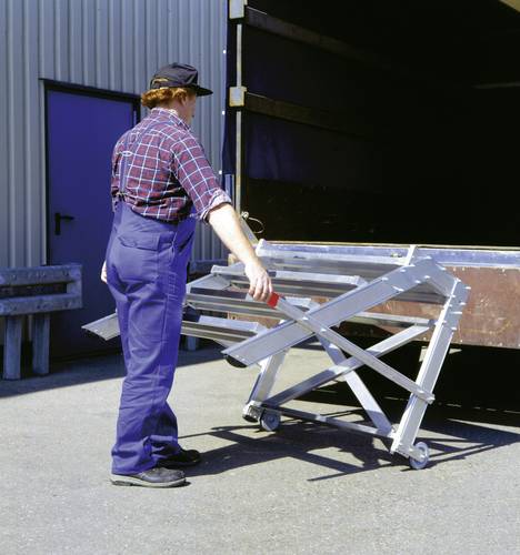 Günzburger Steigtechnik MUNK 50434 Aluminium Treppe fahrbar Arbeitshöhe (max.): 2.4m Silber 28kg von MUNK Günzburger Steigtechnik