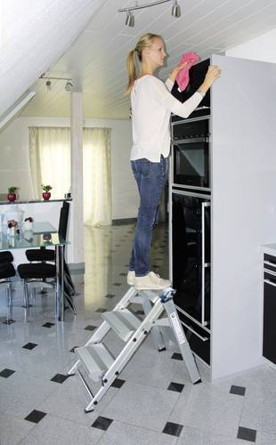 Günzburger Steigtechnik MUNK 55003 Aluminium Treppe klappbar Arbeitshöhe (max.): 2.7m Silber 7kg von MUNK Günzburger Steigtechnik