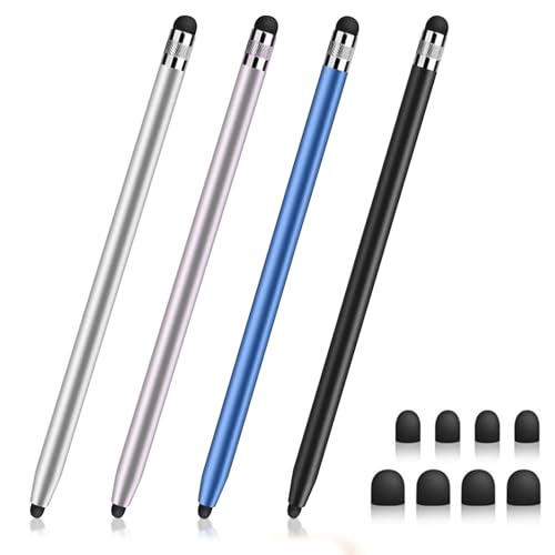 MUNSKT 4 Stück Tablet Stift für Alle Tablets/Phone/IOS/Android/iPad/Samsung/Xiaomi, 2 in 1 Touchscreen Pen Rubber Stylus für Zeichnung Schreiben Home Office mit 8 Ersatz Köpfe MUNSKT 4 Stück Tablet Stift für Alle Tablets/Phone/IOS/Android/iPad/Samsung/Xiaomi, 2 in 1 Touchscreen Pen Rubber Stylus für Zeichnung Schreiben Home Office mit 8 Ersatz Köpfe von MUNSKT