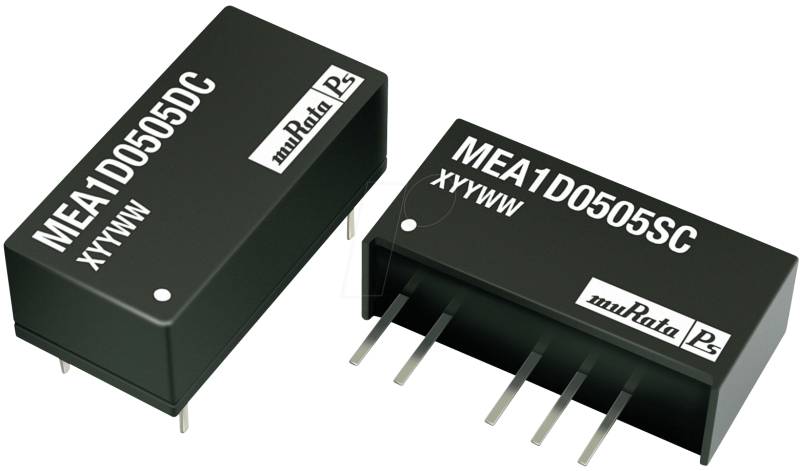 MEA1D0505SC - DC/DC-Wandler MEA, 1 W, 5 V, 100 mA, SIL, Dual von MURATA POWER SOLUTIONS