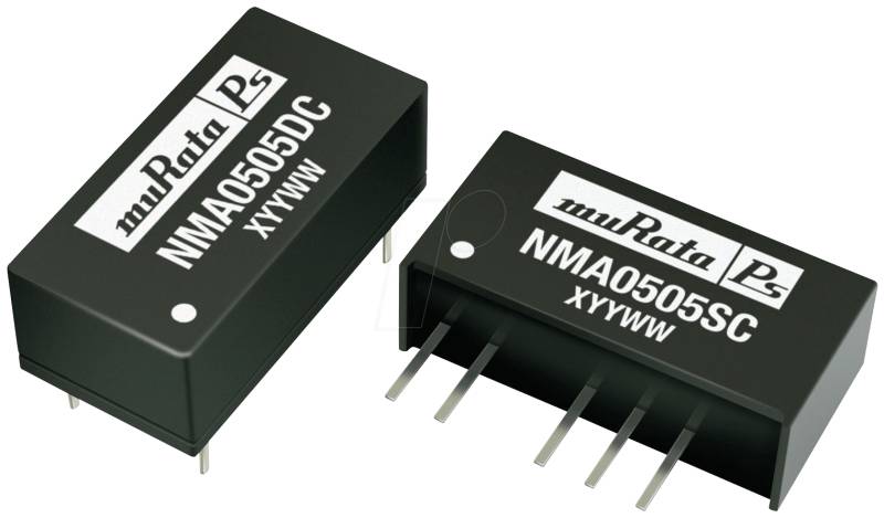 NMA0515DC - DC/DC-Wandler NMA, 1 W, 15 V, 33 mA, DIL, Dual von MURATA POWER SOLUTIONS