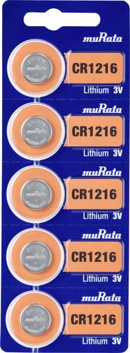 Murata Knopfzelle CR 1216 3V 5 St. 30 mAh Lithium CR1216-BEABAE von MURATA