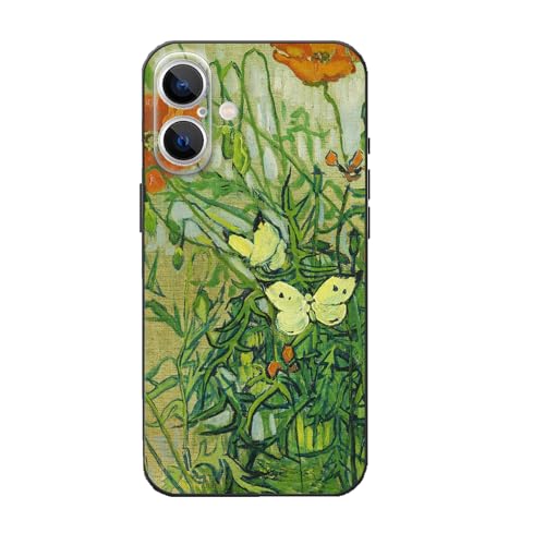 MURLEBAY Kompatibel mit iPhone 16 Plus Hülle, Schmetterlinge und Mohnblumen von Van Gogh Floral Phone Case, Flexible TPU Slim Protective Phone Cover MURLEBAY Kompatibel mit iPhone 16 Plus Hülle, Schmetterlinge und Mohnblumen von Van Gogh Floral Phone Case, Flexible TPU Slim Protective Phone Cover von MURLEBAY
