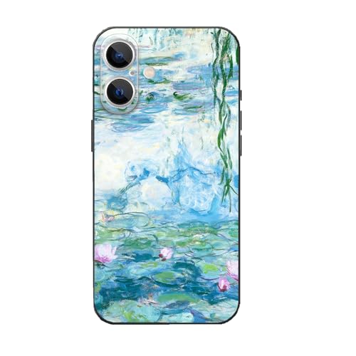 MURLEBAY Kompatibel mit iPhone 16 Plus Hülle, Seerosen von Claude Monet, ästhetische Blume, feine Kunst, dünne weiche TPU-Handyhülle von MURLEBAY