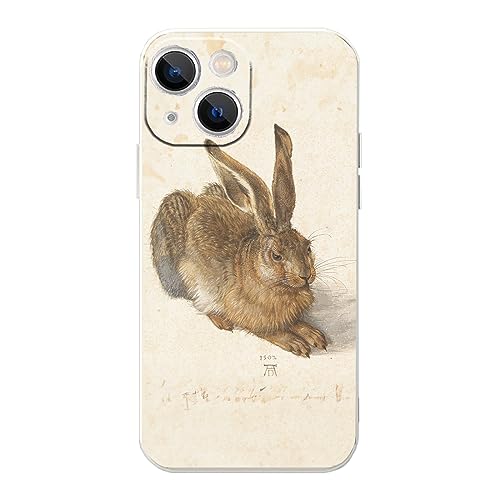 MURLEBAY Schutzhülle für iPhone 13, Motiv: Junger Hase von Albrecht Durer, coole Tier-Handyhülle, berühmte Vintage-Kunst-Handyhülle für iPhone 13 (6,1 Zoll) von MURLEBAY
