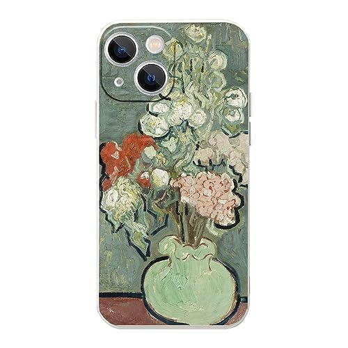 MURLEBAY Van Gogh Schutzhülle für iPhone 13, Blumenvase, niedliche Blume, für Damen und Mädchen, wasserdicht, stoßfest, für iPhone 13 (15,5 cm) von MURLEBAY
