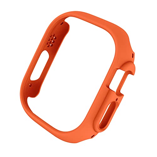 MURVE Matte Abdeckung für Apple Watch Serie 7/8 41 mm 45 mm schützender Stoßfänger harter PC-Rahmenschutz für iWatch Series8 Pro/Ultra 49 mm (Farbe: Orange, Größe: 45 mm für Serie 8) von MURVE