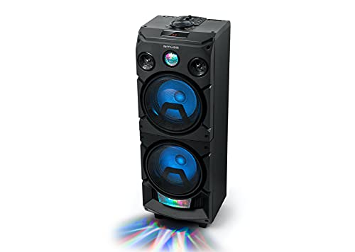 MUSE M-1935 DJ Bluetooth Party Lautsprecher mit Akku und Lichteffekten (USB, AUX) 400 W Schwarz von MUSE