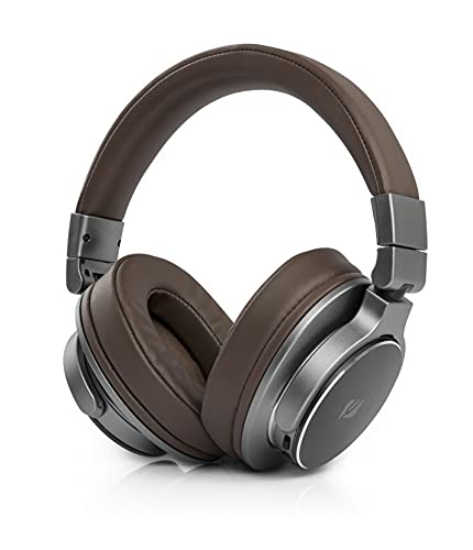 MUSE M-278 BT Bluetooth Kopfhörer Over Ear, kabellose Wiedergabe bis zu 12 Stunden, faltbar, integriertes Headset, grau/braun von MUSE