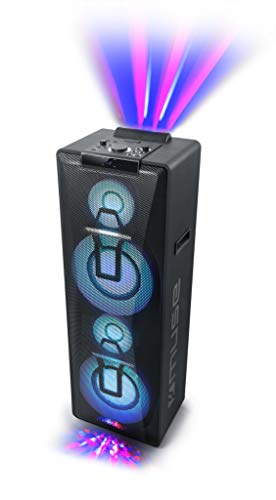 Muse DJ-Party-Box, Bluetooth-Lautsprecher, CD-Player (M-1990 DJ) Stereo-Pairing, Farbwechsel-Lichter, Gitarreneingang, tragbar, 1000 Watt von MUSE