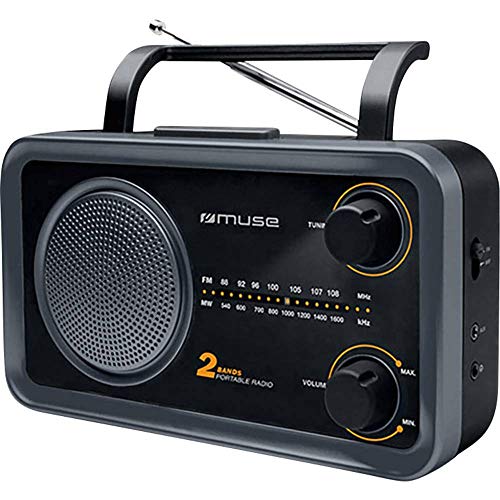 Muse M-06 DS Küchenradio (FM, MW) Radio, Netz- und Batteriebetrieb, AUX-In für Handy, schwarz von MUSE