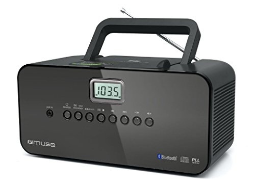 Muse M-22 BT tragbares UKW/ MW-Radio mit CD-Spieler, Bluetooth, schwarz von MUSE