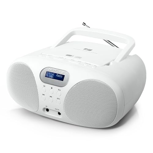 Muse MD-208 DBW - Tragbares DAB-Radio mit CD-Player, Kopfhörereingang & schwenkbarer Teleskopantenne, weiß, M-208 DBW Muse MD-208 DBW - Tragbares DAB-Radio mit CD-Player, Kopfhörereingang & schwenkbarer Teleskopantenne, weiß, M-208 DBW von MUSE