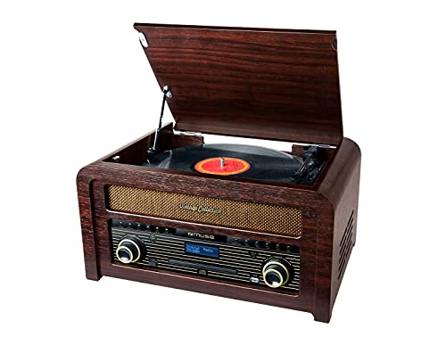 Muse Retro Plattenspieler – Vinyl trifft Moderne mit DAB+, CD, USB, Cinch, Kopfhöreranschluss & Bluetooth von MUSE