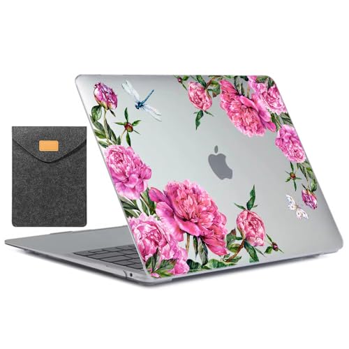MUSHUI 2 in 1 Hülle Kompatibel mit MacBook Air 13 Zoll 2020 2019 2018 Freisetzung A2337 M1 A2179 A1932 Touch ID, Plastik Hartschale Snap Case & Laptop Tasche für MacBook Air M1, X32-03 von MUSHUI