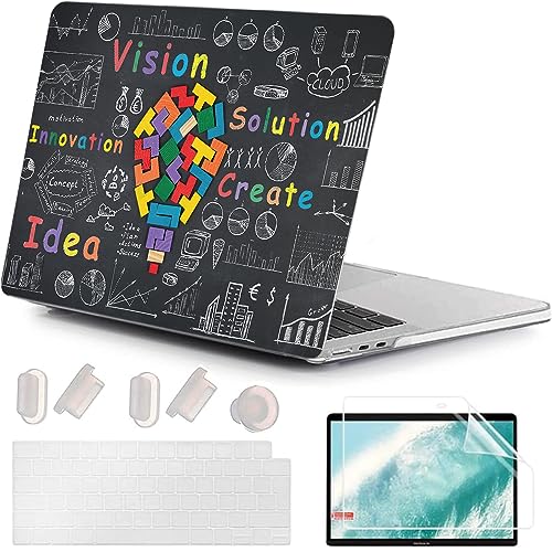 MUSHUI 4 in 1 Hülle für MacBook Air 13,6 Zoll M2 A2681 M3 A3113 mit Touch ID, 2022 2024 Freisetzung, Flexibel Plastik Hartschale Snap Case & Tastaturschutz & Displayschutz für Mac Air M2 M3, X81-24 von MUSHUI