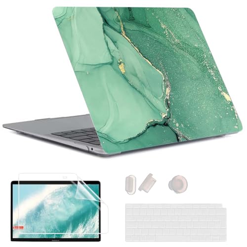 MUSHUI 5 in 1 für MacBook Air 13 Zoll Hülle (Alte Version: 2010–2017 Release), Modelle: A1466 / A1369, Kunststoff Hartschalenhülle mit Laptop Tasche für Mac Air 13, Marmor 12 von MUSHUI