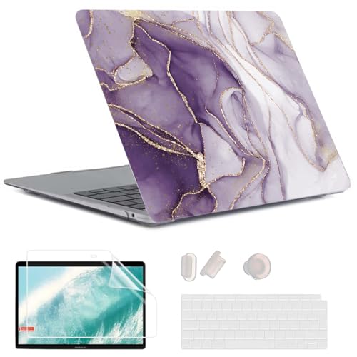 MUSHUI 5 in 1 für MacBook Air 13 Zoll Hülle 2020–2018 M1 A2337 A2179 A1932 mit Retina Display, Robuste Schutzhülle aus Kunststoff & Laptop Tasche & & Displayschutzfolie, Marmor 4 von MUSHUI