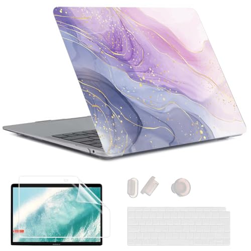 MUSHUI 5 in 1 für MacBook Pro 16 Zoll Hülle 2024 2023 2022 2021 Release M3 A2991 M2 A2780 M1 A2485 Pro Max, Kunststoff Hartschalenhülle & Tastaturabdeckung & Laptop Tasche, Marmor 8 von MUSHUI