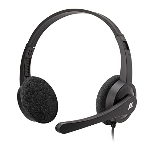 MUSIC HERO SBS Verstellbare Kopfhörer mit schwenkbarem Mikrofon, 3,5 mm Klinkenkabel für Smartphone, PC, Tablet, ideal für Smartphone, Call Center, Direktstreaming, Fernausrichtung von MUSIC HERO