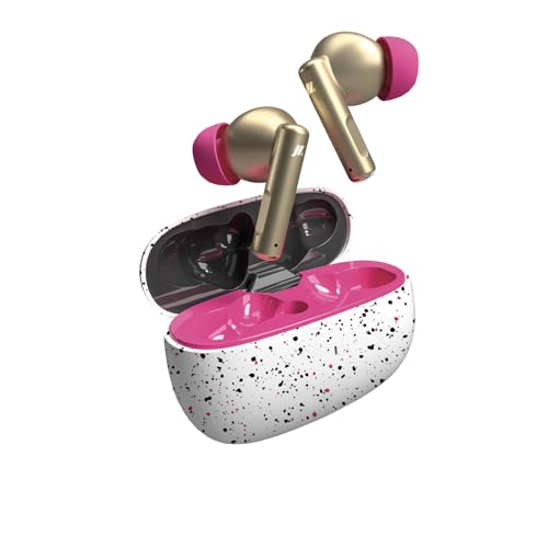 Music Hero Kabellose TWS-Kopfhörer im Rash-Fantasy-Design, 200-mAh-Ladegerät, Touch-Bedienelemente, integriertes Mikrofon, In-Ear, rosa und Gold Music Hero Kabellose TWS-Kopfhörer im Rash-Fantasy-Design, 200-mAh-Ladegerät, Touch-Bedienelemente, integriertes Mikrofon, In-Ear, rosa und Gold von MUSIC HERO
