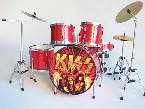 Handgefertigtes Miniatur-Schlagzeug-Set, rot, 15 cm (Höhe) von MUSIC LEGENDS COLLECTION