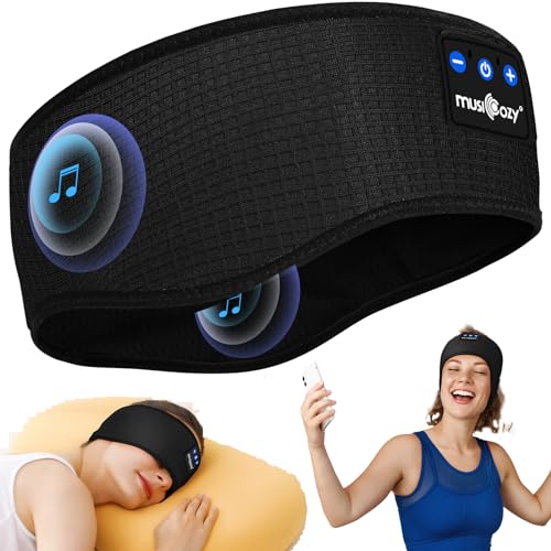 MUSICOZY Schlafkopfhörer Bluetooth, Schlaf Kopfhörer Seitenschläfer Kabellos Sport Kopfhörer Stirnband 14+STD für Yoga/Training/Reisen/Schlaflosigkeit,Tech Gadgets für Männer/Frauen von MUSICOZY