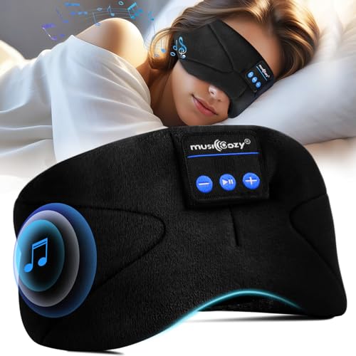 Musicozy Schlaf-Kopfhörer, Bluetooth 5.4, Schlafmaske, Kopfhörer für Seitenschläfer, weiche Augenmaske mit Kopfhörern zum Schlafen, Reisen, Entspannung, Geschenke für Männer, Frauen, Teenager Musicozy Schlaf-Kopfhörer, Bluetooth 5.4, Schlafmaske, Kopfhörer für Seitenschläfer, weiche Augenmaske mit Kopfhörern zum Schlafen, Reisen, Entspannung, Geschenke für Männer, Frauen, Teenager von MUSICOZY