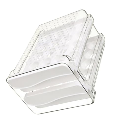 MUSISALY 1Stk transparenter Eierkarton Eierablagen im Kühlschrank teuflisches Ei Eierhalterbehälter Eierkartons aufbwahrungs-box aufbewahrungskorb Eierbox Eierspender Eierregal Plastik Weiß von MUSISALY