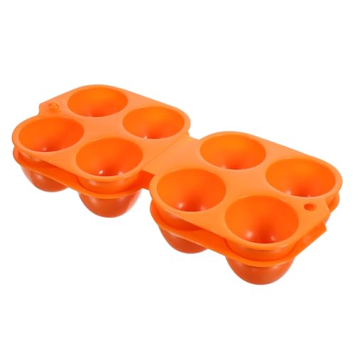 MUSISALY 2St Eierkarton mit 4 Fächern abgedeckter Eierhalter Outdoor-Eierträger Eierbehälter kühlschrankorginizer kühlschranl organisator Ei Fall Kühlschrank-Eier-Organizer Plastik Orange von MUSISALY