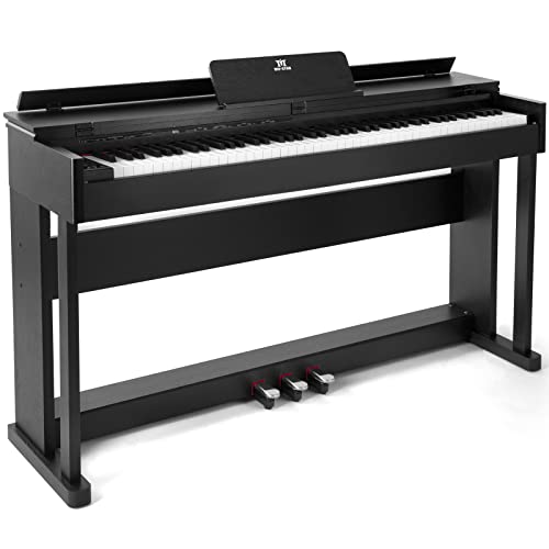 MUSTAR E- Piano 88 Tasten mit Hammermechanik, Digital Piano, E-Klavier mit 3 Pedale Adapter, 2 Kopfhöreranschluss, Dual Kontrollsystem, USB/MIDI, Klassisch professionell von MUSTAR