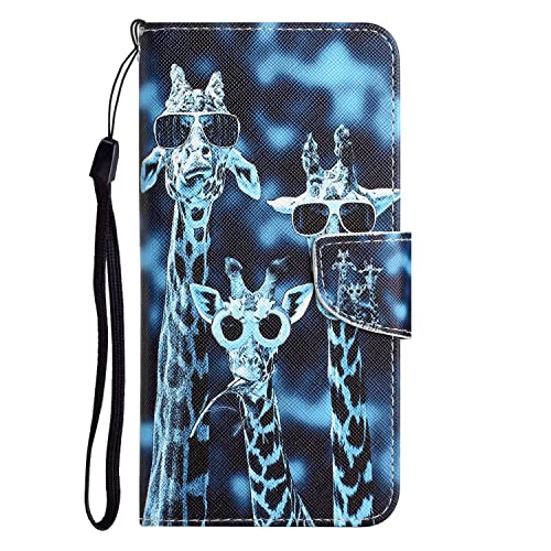 MUTOUREN Handyhülle Kompatibel mit Samsung Galaxy A13 4G/5G Hülle PU Leder Schutzhülle Brieftasche Flip Wallet Case Cover mit 1* Displayschutzfolie - Giraffe von MUTOUREN