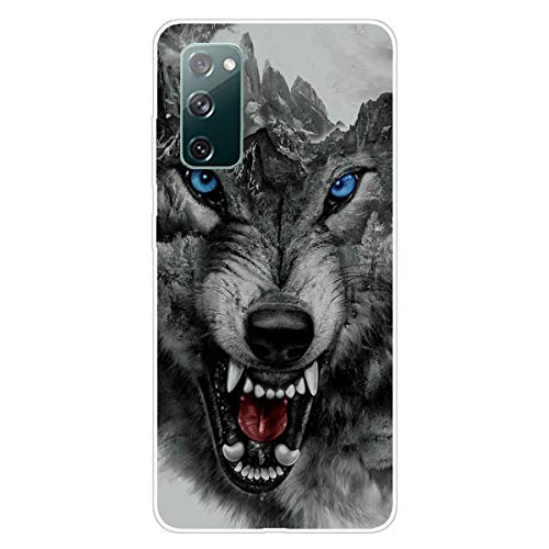 MUTOUREN Handyhülle für Samsung Galaxy S20 FE 4G/5G Hülle mit【gratis Panzerglas】 TPU Silikon Schutzhülle Shockproof Durchsichtig Tasche Etui Ultradünne Kratzfeste Case Cover, Wolf 02 von MUTOUREN