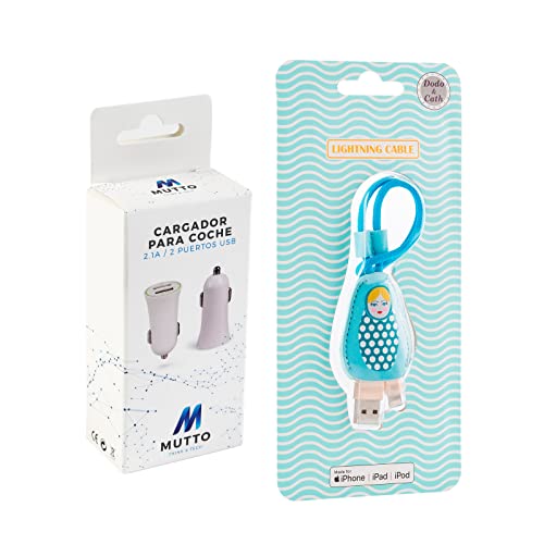 MUTTO USB-Ladegerät für Auto, [Dual Port QC3.0] 5 V/2 A + USB Lightning Datenkabel Poupée Russe von MUTTO