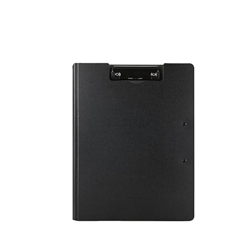 1 Packung Faltbare Klemmbretter, A4 Büro Klemmbrett Ordner mit doppelten Metallklammern, 360 Grad Faltbares Binder Klemmbrett mit Stifthalter, Aktenabdeckung, Arbeitsmappe, Klemmbretter, Schwarz von MUYICS
