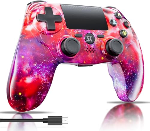 Controller für PS4, Multi-Plattform Kabelloser Controller kompatibel mit PS4/Pro/Slim/PC/iOS/Android/MacOS, mit Dual-Vibration/6-Achsen-Bewegungssensor/3,5-mm-Audio-Buchse/empfindlichem Touchpad Controller für PS4, Multi-Plattform Kabelloser Controller kompatibel mit PS4/Pro/Slim/PC/iOS/Android/MacOS, mit Dual-Vibration/6-Achsen-Bewegungssensor/3,5-mm-Audio-Buchse/empfindlichem Touchpad von MUZELI