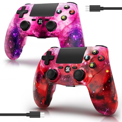 MUZELI 2er-Pack Kabelloser Controller für PS4, Multi-Plattform Controller kompatibel mit PS4/Pro/Slim/PC/iOS/Android/MacOS, mit Dual-Vibration/3,5-mm-Audio-Buchse/empfindlichem Touchpad(* MUZELI 2er-Pack Kabelloser Controller für PS4, Multi-Plattform Controller kompatibel mit PS4/Pro/Slim/PC/iOS/Android/MacOS, mit Dual-Vibration/3,5-mm-Audio-Buchse/empfindlichem Touchpad(* von MUZELI
