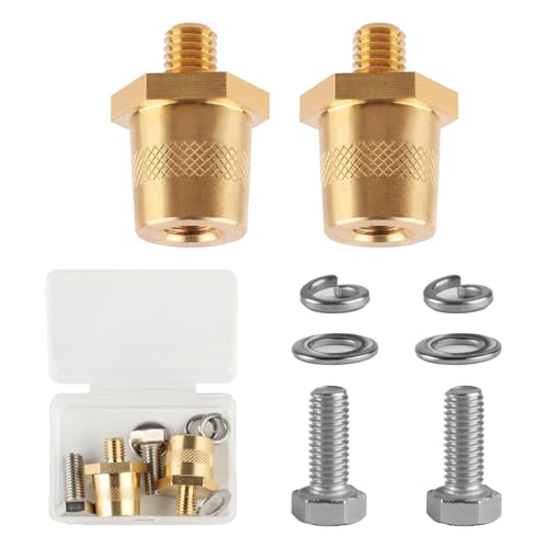 Batteriepoladapter M8, Messing Batteriepoladapter Paar, M8 Batterieklemmen, Positiver und Negativer Adapter, Batteriepol Adapter M8, Auto Batterie Klemmensäule Anschlussklemmen für Motor Autos Batteriepoladapter M8, Messing Batteriepoladapter Paar, M8 Batterieklemmen, Positiver und Negativer Adapter, Batteriepol Adapter M8, Auto Batterie Klemmensäule Anschlussklemmen für Motor Autos von MUZHUPGUZ