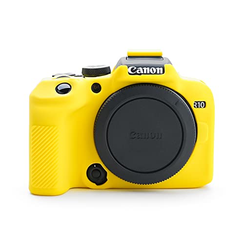 MUZIRI KINOKOO Canon EOS R10 Kameratasche, Silikon Schutzhülle Kompatibel für Canon EOS R10 Kamera mit Leichtem Weichem Gummi Einfache Tragetasche - Gelb von MUZIRI KINOKOO