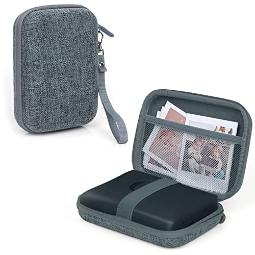 MUZIRI KINOKOO EVA Hartschalen-Tragetasche kompatibel mit Fuji Instax Mini EVO Kamera Mini Link/Link 2 / Link SQ Smartphone Fotodrucker Tasche mit Handschlaufe – Grüngrau von MUZIRI KINOKOO