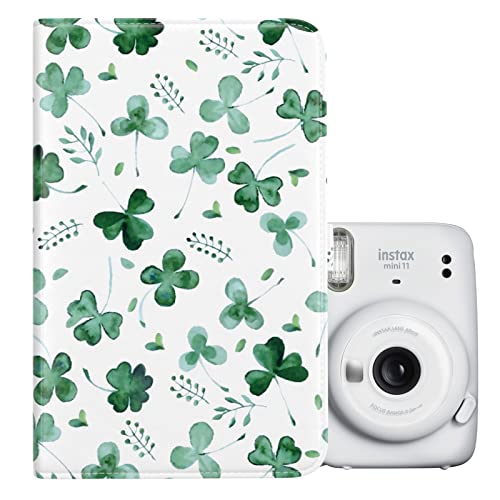 MUZIRI KINOKOO Fotoalbum mit 96 Taschen, für 7, 6 cm (3 Zoll) Film Fuji Mini 12/11/9/8/7+/EVO /25/90 Kamera, vierblättriges Kleeblatt, Grünes Vierblättriges Kleeblatt, 96 Pockets von MUZIRI KINOKOO