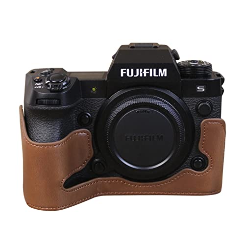 MUZIRI KINOKOO Fuji XH2S XH2 Tasche - PU-Leder Schutzhülle kompatibel für Fuji XH2S/X-H2S/XH2 Digitalkamera Mit Öffnungsboden und Handgriff– Kaffee von MUZIRI KINOKOO