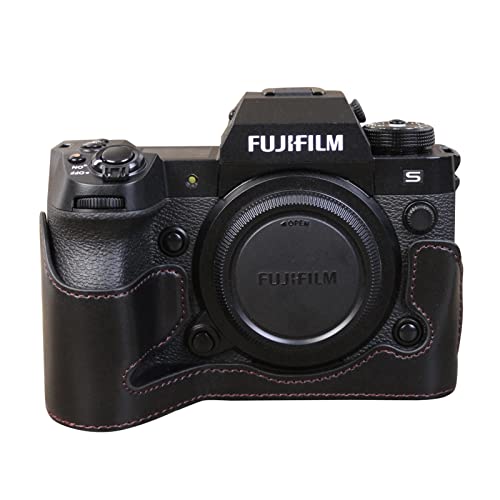 MUZIRI KINOKOO Fuji XH2S XH2 Tasche - PU-Leder Schutzhülle kompatibel für Fuji XH2S/X-H2S/XH2 Digitalkamera Mit Öffnungsboden und Handgriff– Schwarz von MUZIRI KINOKOO