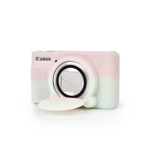 MUZIRI KINOKOO SX730 SX740 Kameratasche, weiche Silikonhülle für Canon PowerShot SX740/SX730 HS Kamera – Anti-Scratch Slim Fit Leichte Schutzhülle – Jelly Pink Grün von MUZIRI KINOKOO
