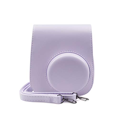 MUZIRI KINOKOO Schutzhülle und tragbare Tasche kompatibel für Fuji Instax Mini 12/Mini 11- PU-Leder Einfarbig Instax Mini 12/Mini 11 Tasche-Violett von MUZIRI KINOKOO