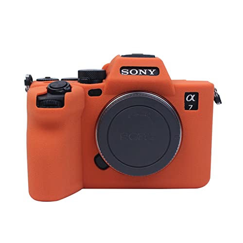 MUZIRI KINOKOO Silikonhülle für Sony A7M4 / Alpha 7 IV Kamera Schutzhülle Silikon Orange von MUZIRI KINOKOO