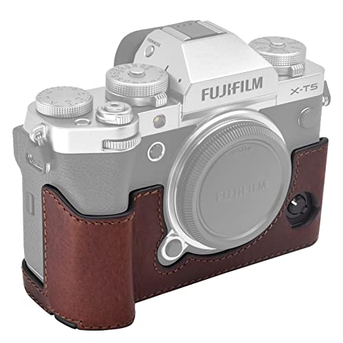 MUZIRI KINOKOO XT5 Tasche Kompatibel für Fuji XT5/X-T5 Digitalkamera mit Echtleder Half Case mit Handgriff mit Braun von MUZIRI KINOKOO