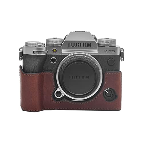 MUZIRI KINOKOO XT5 Tasche Kompatibel für Fuji XT5/X-T5 Digitalkamera mit Echtleder Half Case mit Handgriff mit Braun von MUZIRI KINOKOO