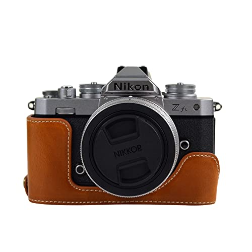 ZFC Schutzhülle, MUZIRI KINOKOO Kamera-Hülle, aus PU-Leder, Halbkörper-Kamera-Basis, für Nikon Z, FC, Zfc, mit Öffnung unten, braun von MUZIRI KINOKOO