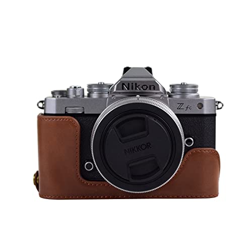 MUZIRI KINOKOO ZFC Kameratasche für Nikon Z fc Zfc, PU-Leder, mit Öffnung an der Unterseite, Kaffeebraun von MUZIRI KINOKOO